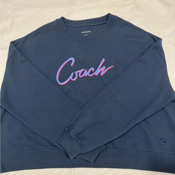 NWOT Coach Basic Blue Women’s Trendy Crewneck Size XXL PTP 30 Oversized Casual - Picture 3 of 10